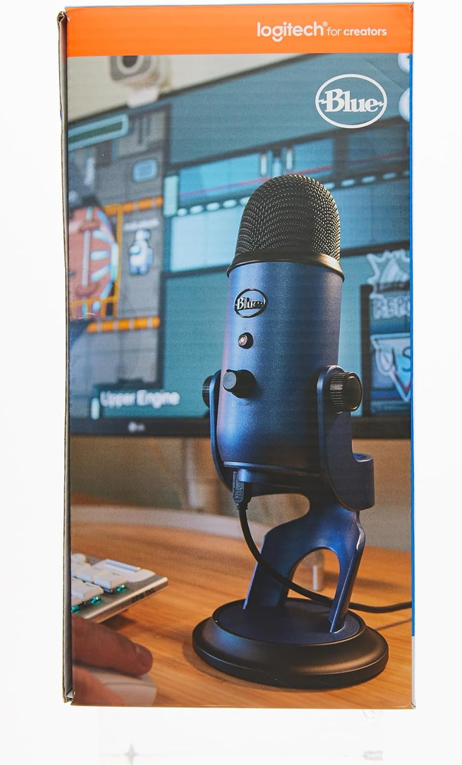 Yeti USB Mic for Recording and Streaming on PC and Mac, VO!CE Effects, 4 Pickup Patterns, Headphone Output and Volume Control, Adjustable Stand, Plug and Play – Midnight