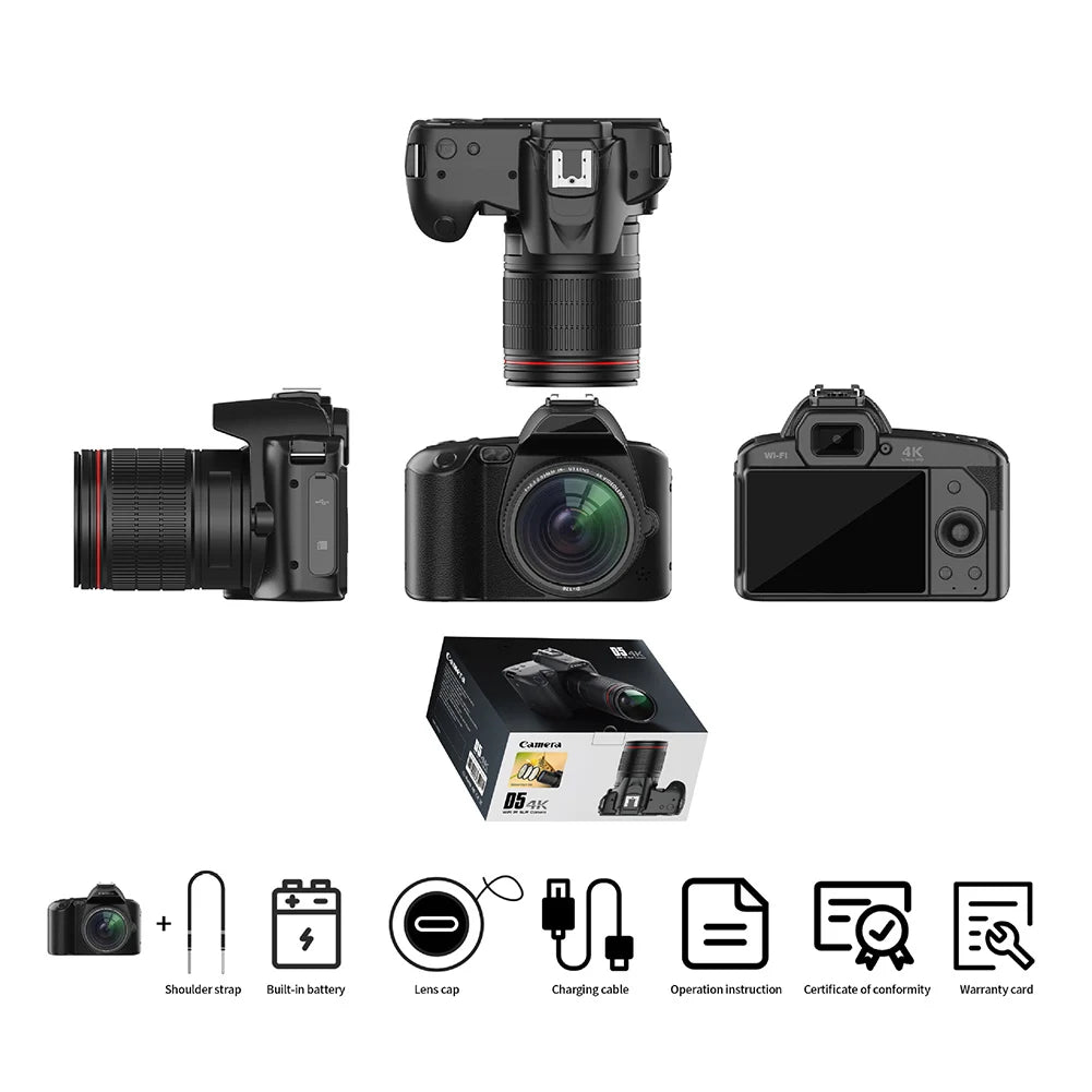 D5 Digital Camera Video Camcorder 16X Digital Zoom Professional Camera Infrared Night Vision for Women Men