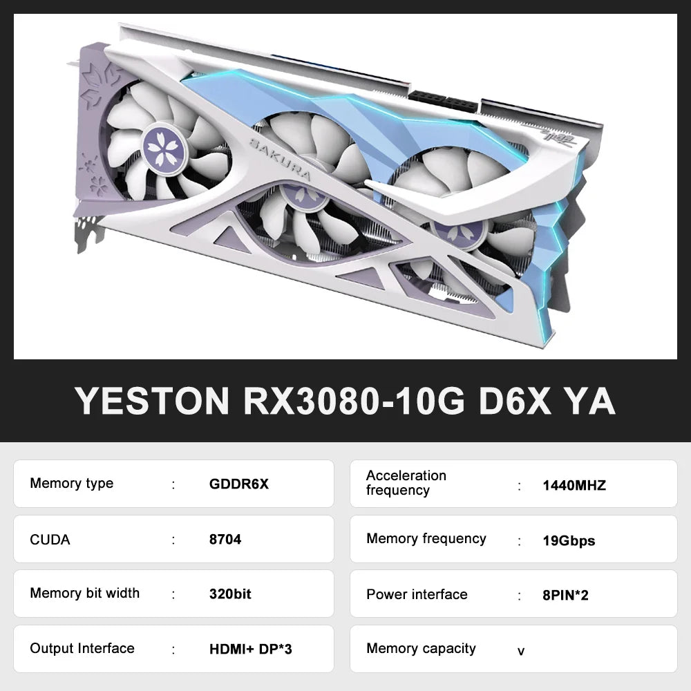 YESTON New Graphic Card GDDR6 NVIDIA Rtx 3060 12G Gaming GPU Video Cards Rtx 3060TI Rtx3050 Rtx3070 Rtx3080 Placa De Vídeo