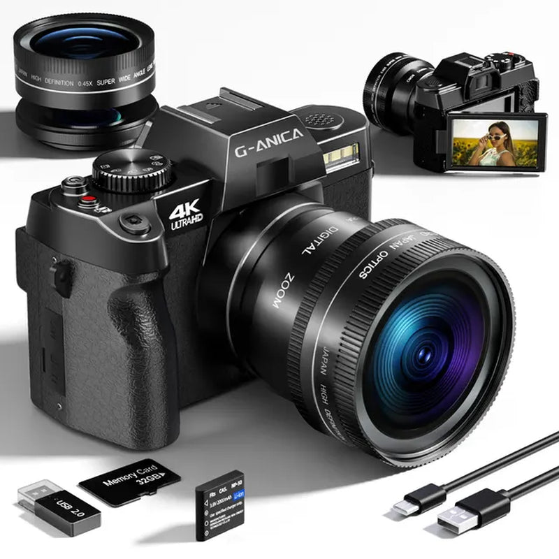 2024 New Digital Photography Camera 4K Wireless Network Camera Retro Vlog Recorder Youtube 48MP Camera 3 "Flip Screen