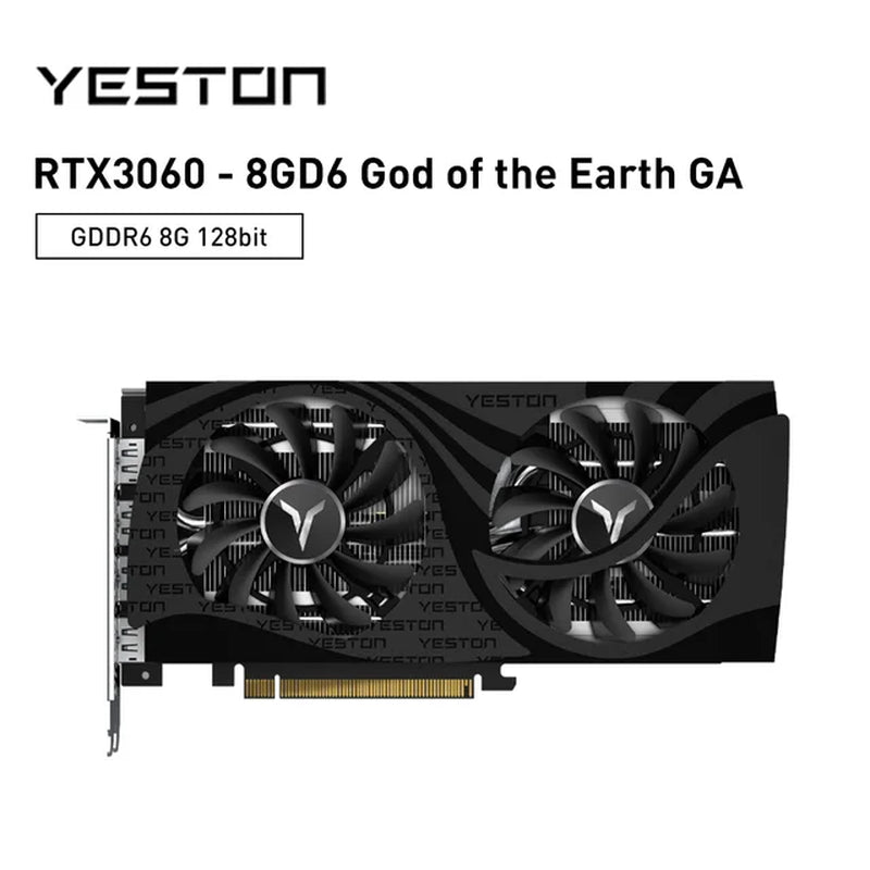 YESTON New Graphic Card GDDR6 NVIDIA Rtx 3060 12G Gaming GPU Video Cards Rtx 3060TI Rtx3050 Rtx3070 Rtx3080 Placa De Vídeo