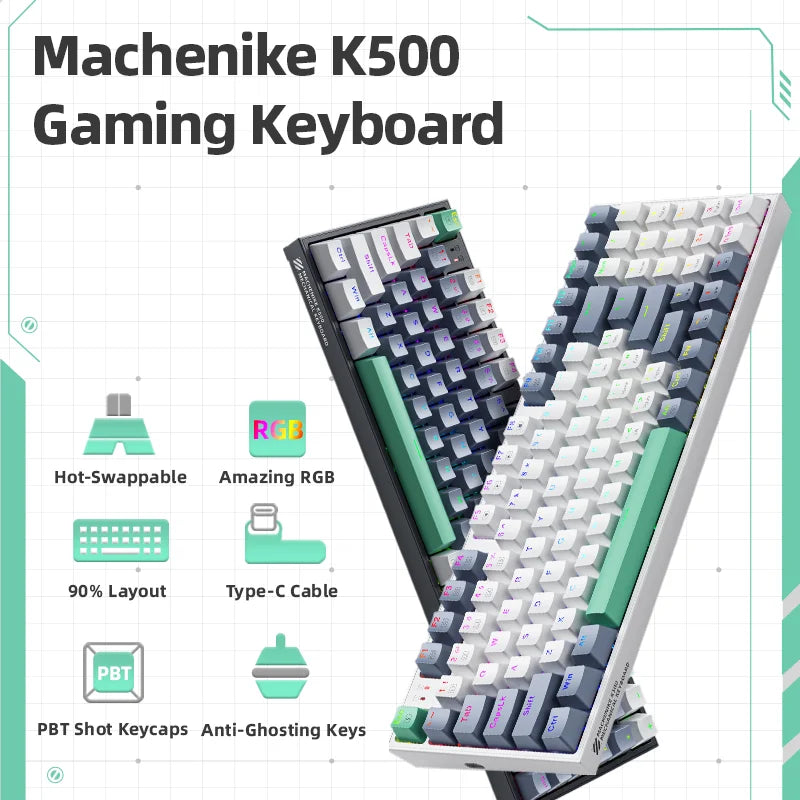 K500 Mechanical Keyboard Gaming Keyboard Wired Keyboard Hot Swappable 94 Keys RGB Light Mac Windows