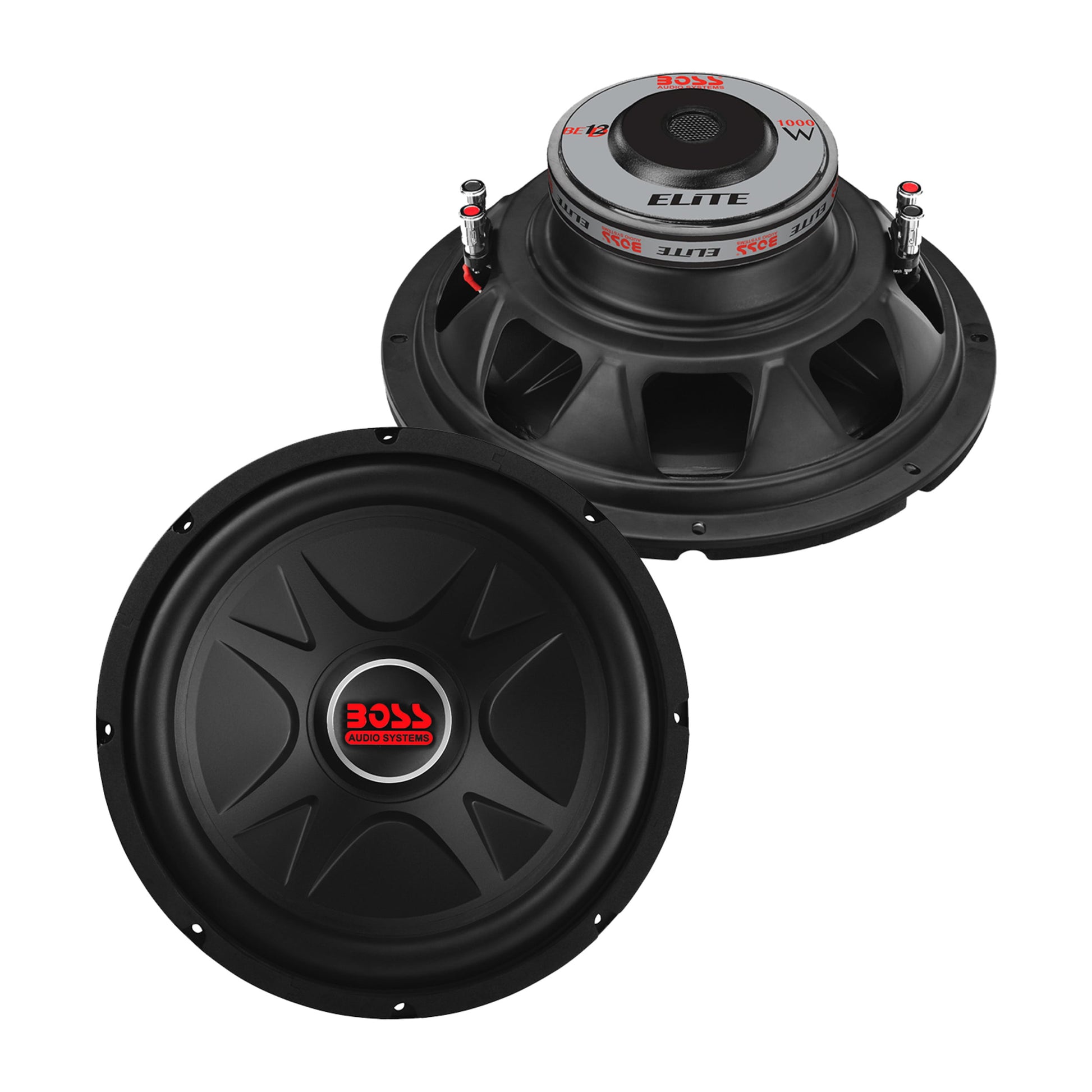 BE12D Elite Series 12 Inch Car Audio Subwoofer - 1000 Watts Max, Dual 4 Ohm Voice Coil, for Truck Boxes and Enclosures, Hook up to Amplifier